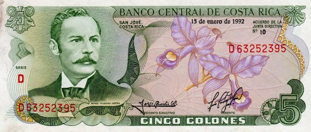 Banknote Costa Rica 5 Colones 1992 P236e.3