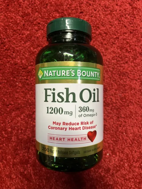 Nature's Bounty Fish Oil 1200mg 180 Rapid Release Softgels,  Exp 12/23
