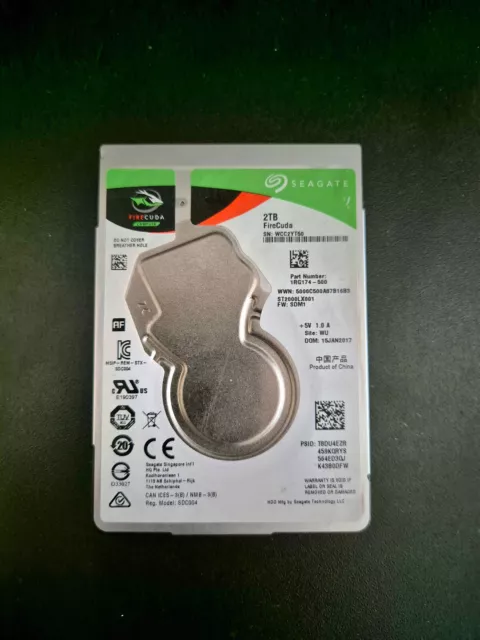 2TB SSHD  2,5" intern Seagate FireCuda - ST2000LX001 - Solid State Hybrid Drive