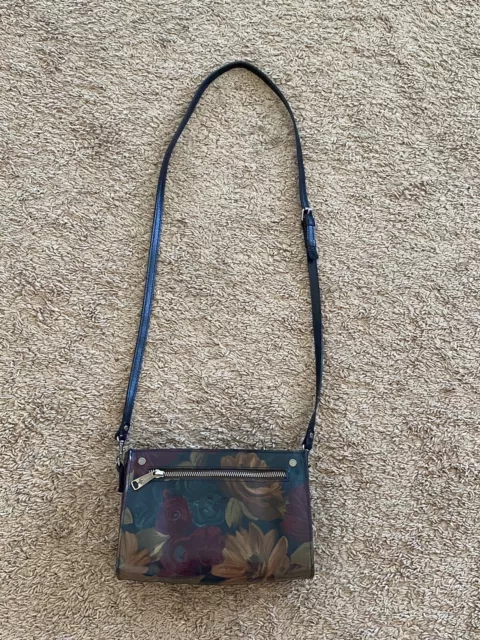 patricia nash leather floral crossbody bag