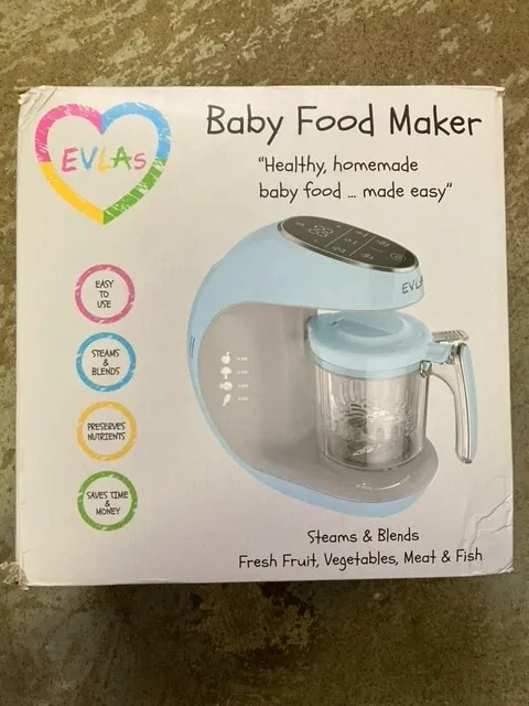 EVLA's Baby Food Maker Baby Food Processor Blender Grinder Steamer LightBlue NOB