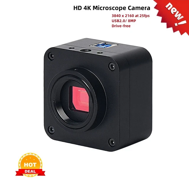 HD 4K Microscope Camera USB 2.0 8MP Drive-free w/ 1/1.8'' CMOS Sensor HY-800B