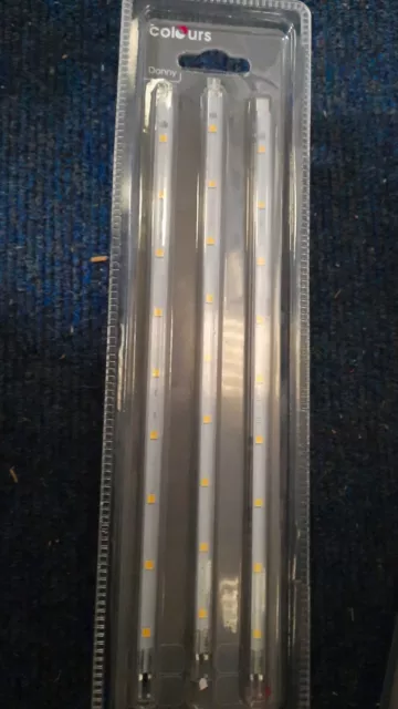 Pack 3 Under Cabinet light Clear Mains Powered LED Neutral white IP20 320x8.5mm