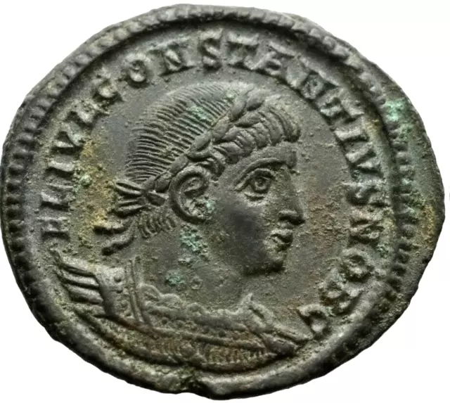 AA: XF Detail! Constantius II, Caesar (324-337 AD). Antioch. AE Follis a1492