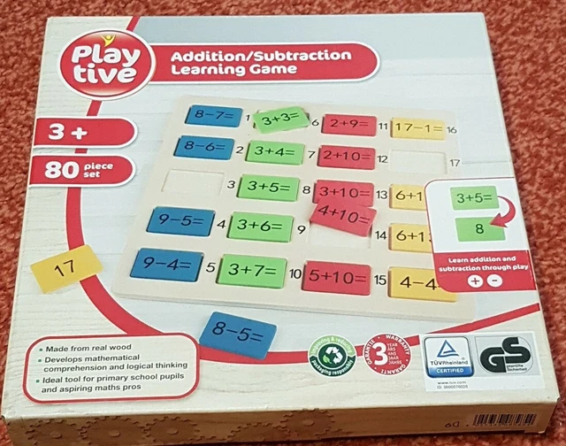 MATHS-ADDITION AND SUBTRACTION Learning Game 80 Piece Set £7.58 ...
