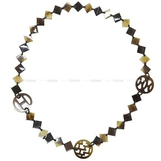 Hermes Diva Natural Buffalo Horn Necklace Second Hand Pre-Loved Deva Naturel
