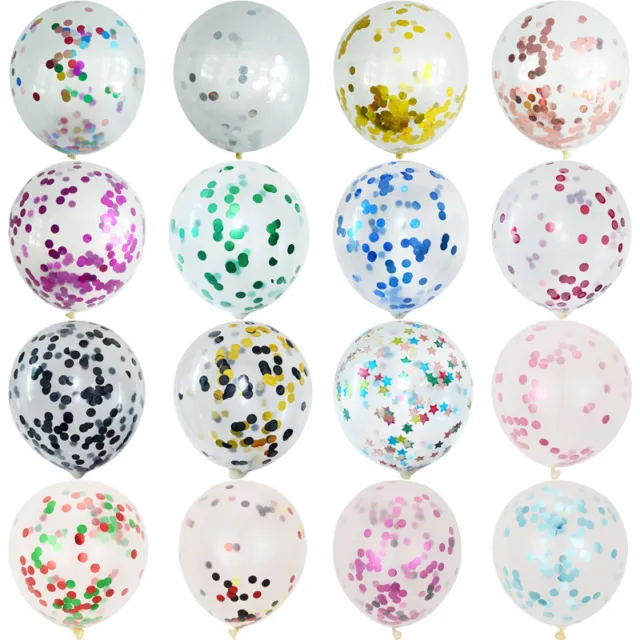 10 Pcs 30cm Confetti Balloons Sequin Glitter Clear Latex Helium Party Balloon
