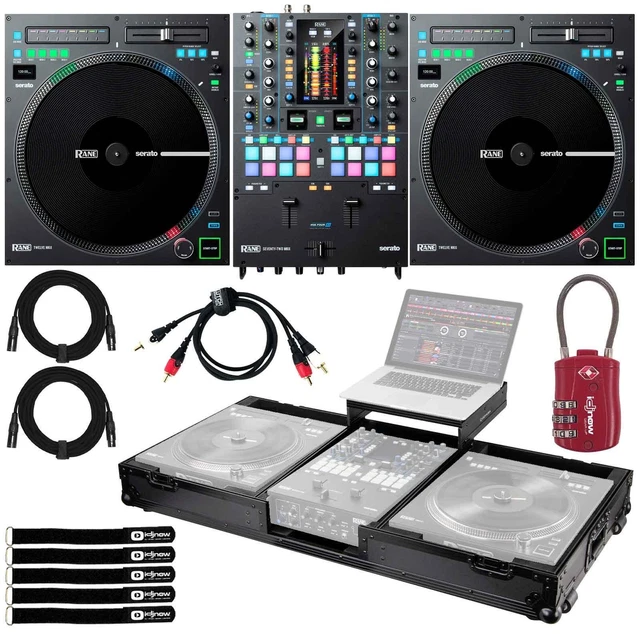 Rane TWELVE MKII DJ Turntable Controllers w SEVENTY TWO MKII Mixer, Black Coffin