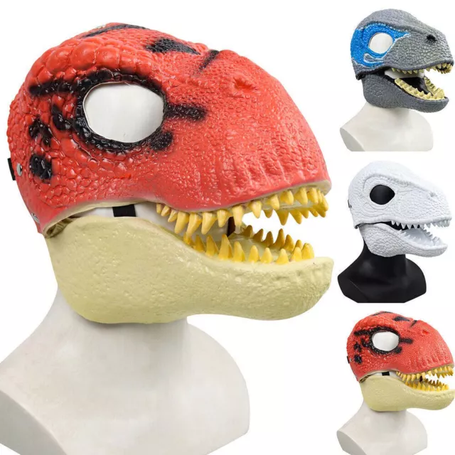 Halloween Dinosaur Mask Moving Jaw Dino Moveable Face Mask Cosplay Party Supply 3