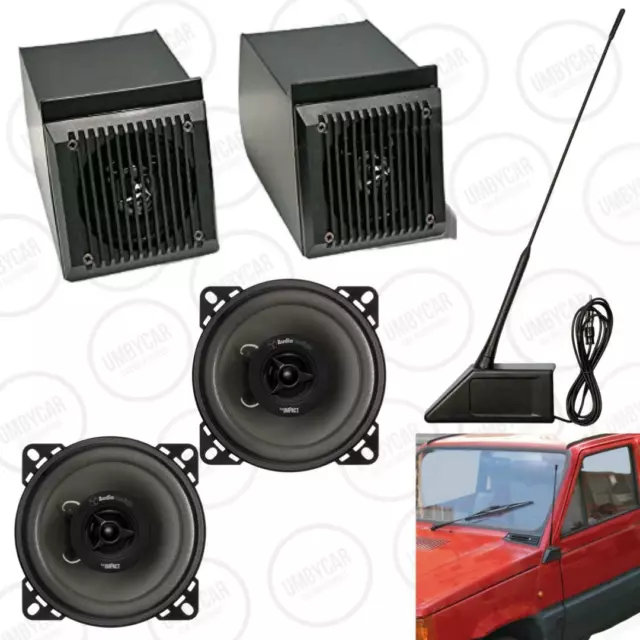 Kit Autoradio Fiat Panda 750 Young Hobby 1980>2003 2 Casse, Antenna, Portacasse