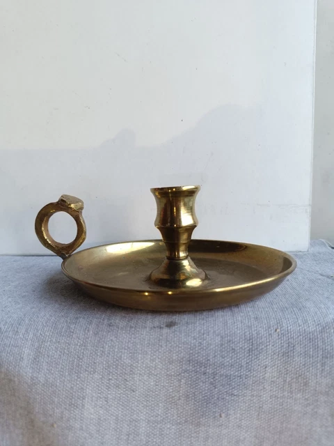 Bougeoir Religieux Laiton Et Bronze, XIX ème S