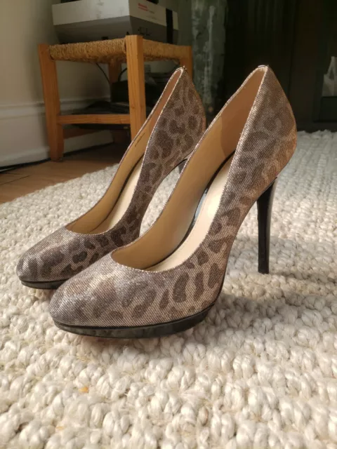 Brian Atwood Womens Size 9/40 Shimmer leopard Party Heels. Platform stilettos