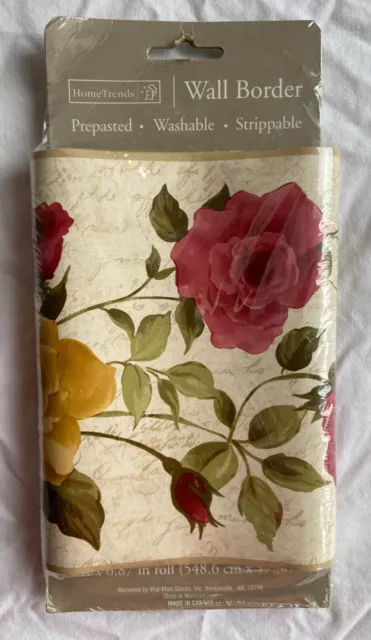 Papel pintado Home Trends borde cocina baño pasillo 18 pies floral antiguo