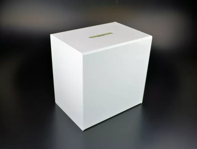 Lockable White Acrylic Feedback Ballot Suggestion Collection Box - BB0020 White