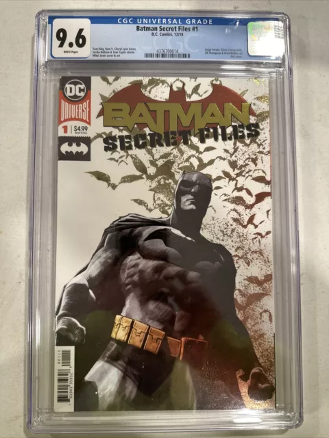 BATMAN SECRET FILES # 1 CGC 9.8 WP FOIL VARIANT COVER EDITION 2018 DC Comics!