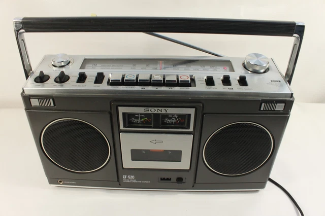 SONY CF-520, AM/FM stereo radio,cassette player- vintage