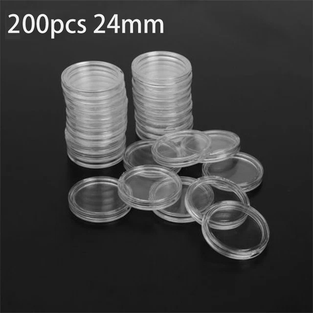 Lot De 200 Capsules De Protection Pour Pièces De Monnaie - 21 Mm - Transparentes