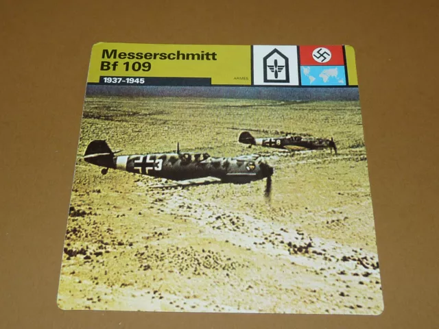 MESSERSCHMITT Bf 109 1937-1945 LUFTWAFFE AVIATION FICHE WW2 39-45