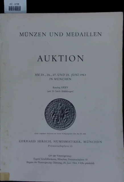 Münzen und Medaillen. Auktion. Katalog XXXV