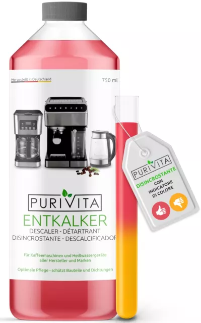 Purivita Decalcificante Universale Macchine caffè 500 750 ml 1.5 2 L Anticalcare 3