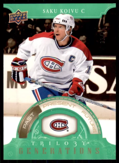 2022-23 UD Trilogy Generations Green #TG-8A Saku Koivu /75 - Montreal Canadiens