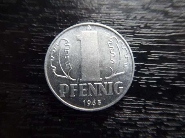 Aluminium Kursmünze DDR 1 Pfennig 1965 - bankfrisch