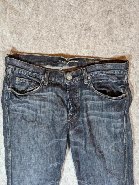 MENS 7 FOR All Mankind Jeans 34 Straight Leg Blue Denim Pants Relxed ...