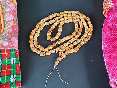 Old Tibetan Carved Yak Skull Prayer Beads …beautiful accent and collection