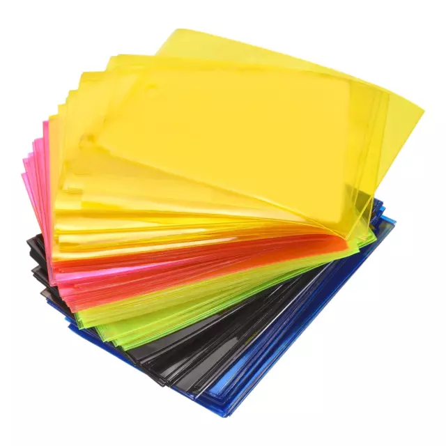 PVC Plastic Tags Bag,for Luggage Clothes Tags,75x105mm with Hole 5 Colors 100Pcs