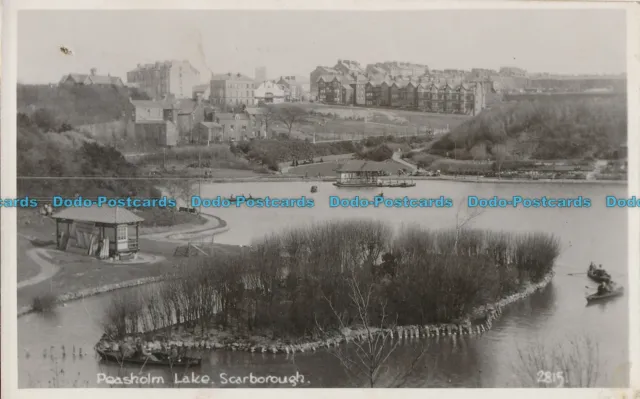 R007039 Peasholm Lake. Scarborough. RP. 1925