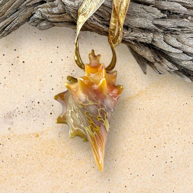 Lampwork Beads Boro Glass Conch Cone Sea Shell Focal Bead Pendant RC Art Glass