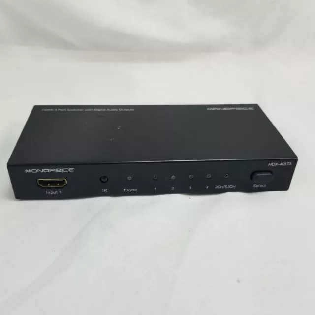 Monoprice HDMI 4 Port Switcher Digital Audio Output HDX-401TA