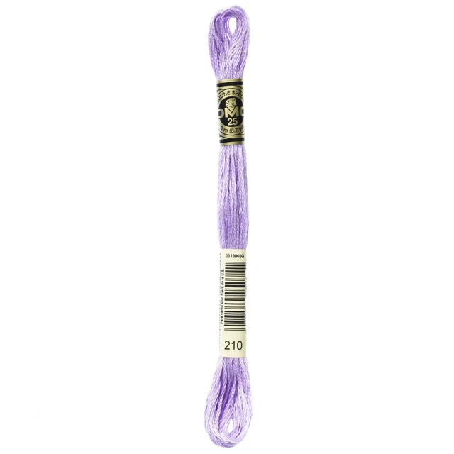 Paquete de 12 DMC 6 hilos bordado algodón 8,7 yardas lavanda mediana -117-210
