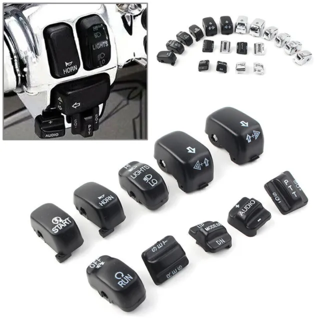 10pcs For 96-13 Harley Touring Hand Control Switch Cover Housing Button Cap Set