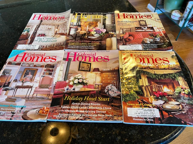 Colonial Homes Magazines Lot of 6 Full 1998 Yr March, May, July, Sept, Nov, Xmas Colonial Homes Magazines Lot of 6 Full 1998 Yr March, May, July, Sept, Nov, Xmas