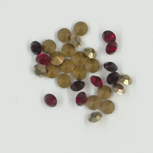 MIX PP32-2 : 30 strass Swarovski fond conique PP32 (4mm) MIX 3 couleurs