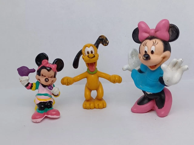 3 of Disney's Minnie Mouse And Pluto Figures Applause, VTG Blow Dryer