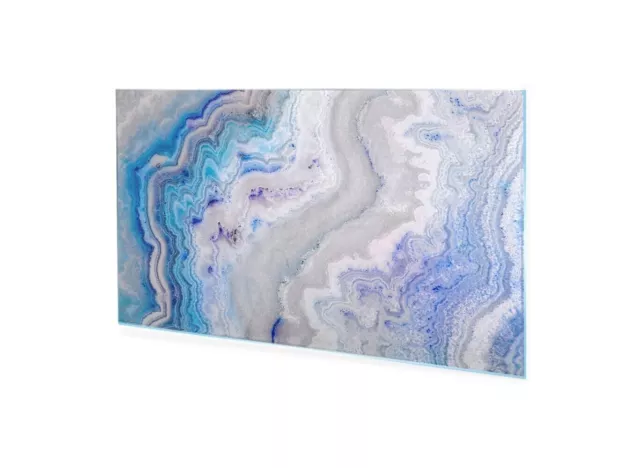 Tableau mural en verre acrylique plexiglas structure agate colorée 140x70 cm