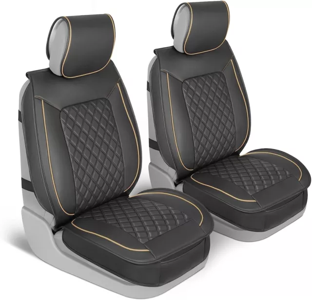 MotorBox Car Seat Covers – Prestige Edition Faux Leather Black Seat Covers