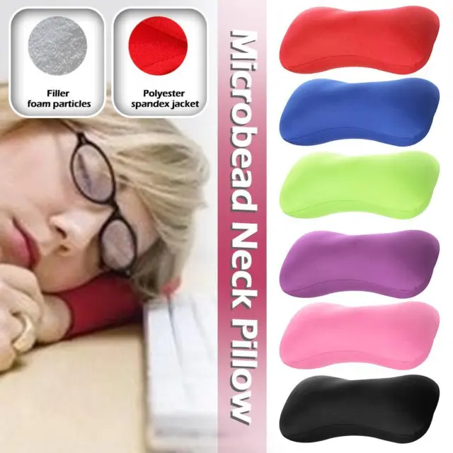 Micro bead Pillow Cushion Travel Beanie Bolster Roll Nap Neck Ps W9Q5
