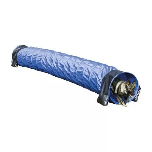 Túnel básico de agilidad de actividad para perros Trixie, 60 cm ラ 5 m, azul