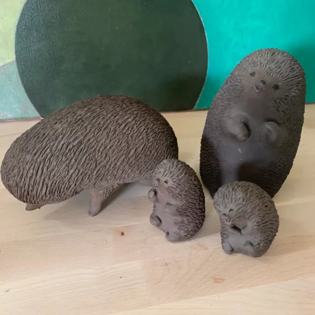 Vintage Ellen Karlsen Kähler Danish Studio Pottery ceramic hedgehog family