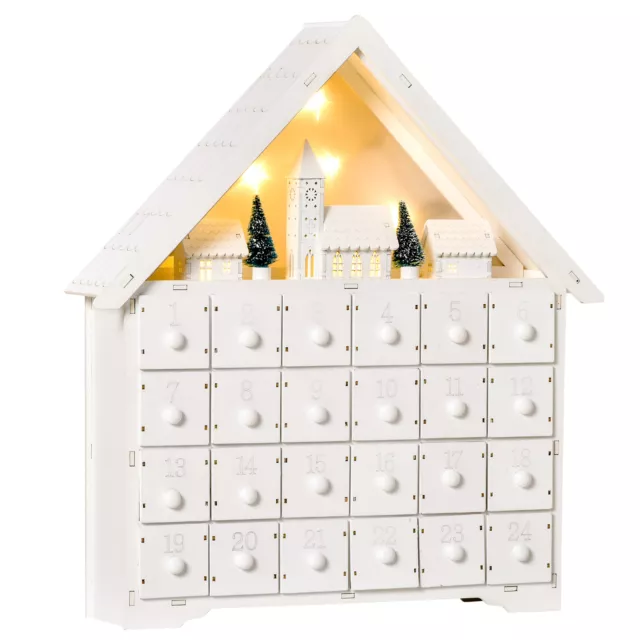 Adventskalender Weihnachtskalender 24 Schubladen mit LED  2-in-1-Design