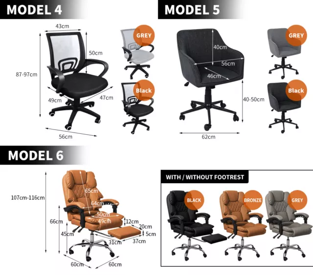 Levede Office Chair Gaming Chairs Computer Recliner Mesh Racing PU Executive 3
