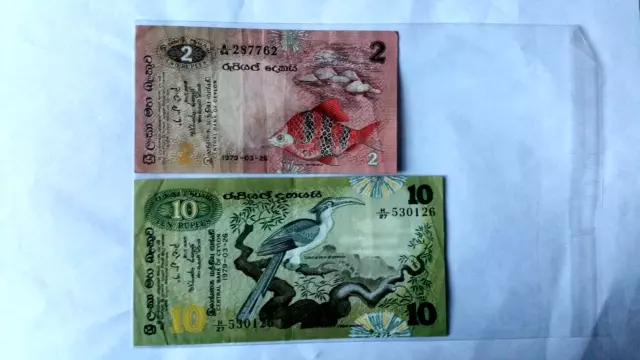 ceylon 2 and 10 rupee