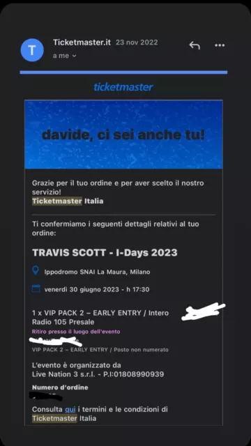 biglietto travis scott milano vip pack 2