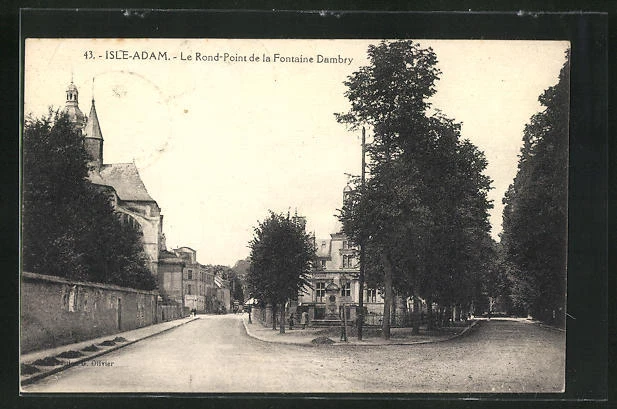 1938 CPA Isle-Adam, le Rond-Point de la Fontaine Dambry
