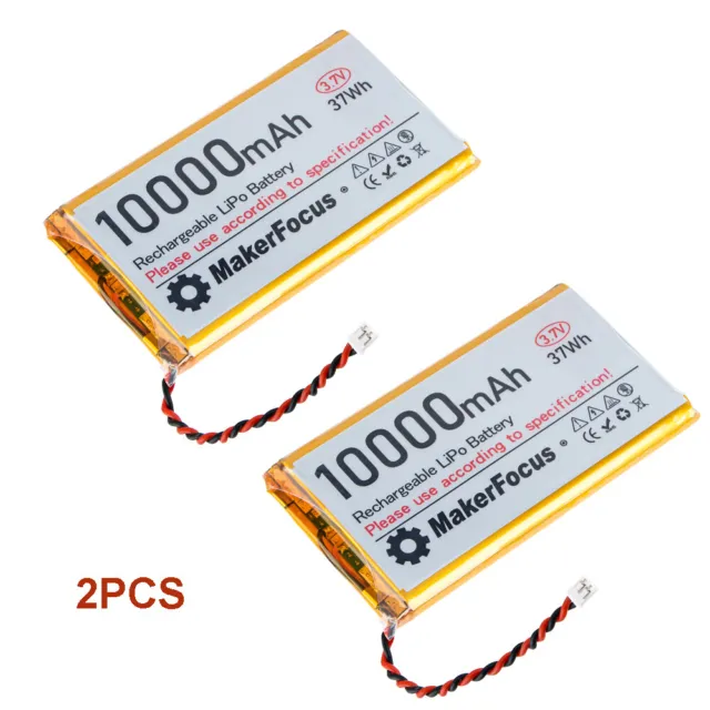 2x 3.7V Lipo Battery 10000mAh Lithium Battery Micro PH2.0 Plug for Raspberry Pi