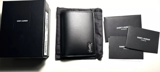 Yves Saint Laurent Porta Carte Di Credito Tiny Cassandre Piccolo In Pelle Opaca