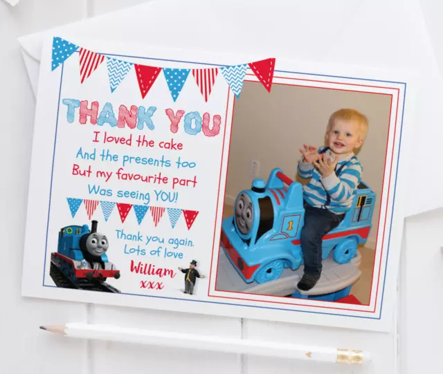 10 Personalised Thomas The Tank Engine Thank You Cards PHOTO